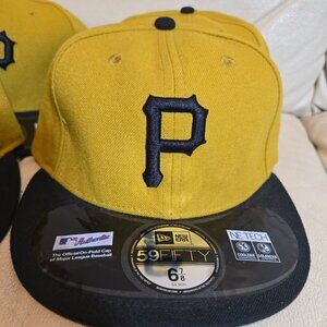 MLB Pittsburgh Pirates P 59FIFTY Men's Fitted New Era Hat Cap Yellow ALL SIZES S